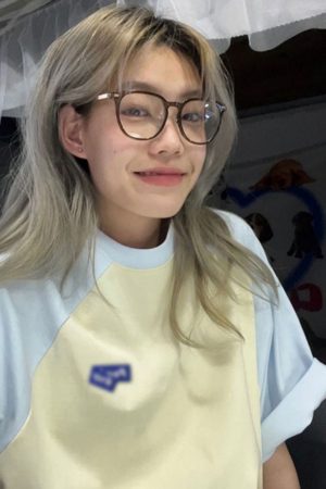 Plus-Size American Retro Color-Block Cotton Short Sleeve T-Shirt for Women, Oversized Raglan Casual Couple Outfit