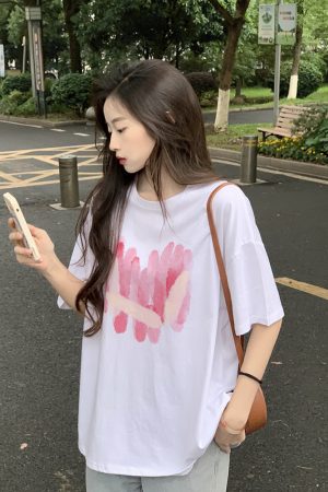 Plus Size American Retro Cotton Short Sleeve T-Shirt for Men & Women, Loose Oversized Black Couple Top - Y2K Style