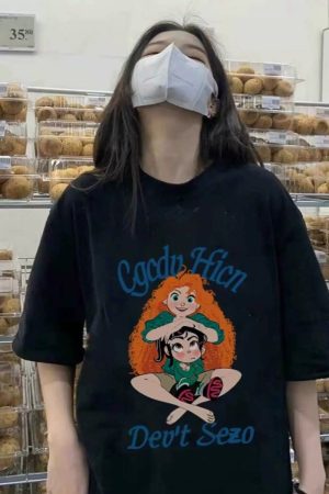 Plus-Size American Retro Cotton Short Sleeve T-Shirt for Women, Loose Oversize Design, Casual Niche Student Top