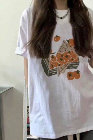 Plus-Size American Retro Cotton Short-Sleeve T-Shirt for Women, Unique Chic Loose Half-Sleeve Top, Hong Kong Style, Casual Fashion