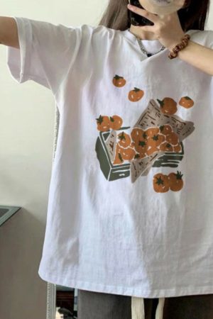 Plus-Size American Retro Cotton Short-Sleeve T-Shirt for Women, Unique Chic Loose Half-Sleeve Top, Hong Kong Style, Casual Fashion