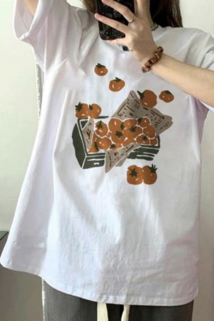 Plus-Size American Retro Cotton Short-Sleeve T-Shirt for Women, Unique Chic Loose Half-Sleeve Top, Hong Kong Style, Casual Fashion