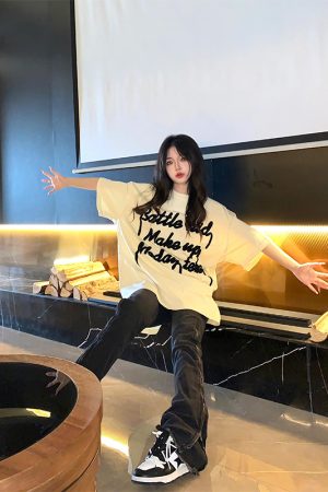 Plus Size American Retro Heart Print Short-Sleeve T-Shirt for Women - Summer Loose Fit Cotton Top