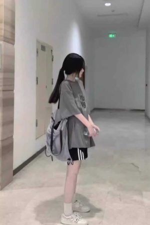 Plus-Size American Retro Loose Oversized Short Sleeve T-Shirt for Women â€“ Pure Cotton Vintage-Inspired Top