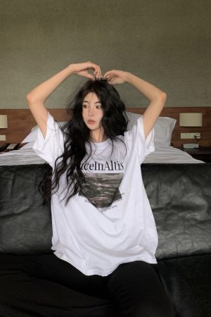 Plus-Size American Retro Oversized Cotton Short-Sleeve T-Shirt for Women - Summer 2025 Trendy Loose Fit Top