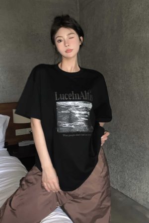 Plus-Size American Retro Oversized Cotton Short-Sleeve T-Shirt for Women - Summer 2025 Trendy Loose Fit Top