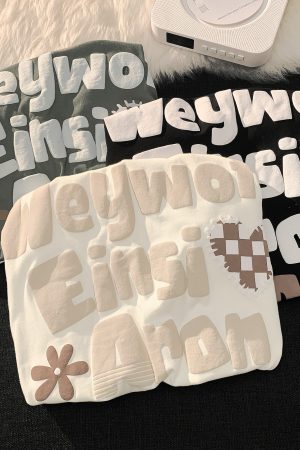 Plus-Size American Retro Oversized Letter Short Sleeve T-Shirt for Men and Women - Vintage Pure Cotton Couple Outfit