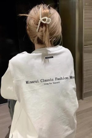 Plus Size American Style Loose Fit Cotton Letter T-Shirt for Women - Summer Short Sleeve Chic Hong Kong Style Top