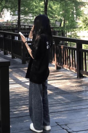 Plus Size Black Cotton Short Sleeve T-Shirt for Women - Trendy Loose Fit American Street Style College Top