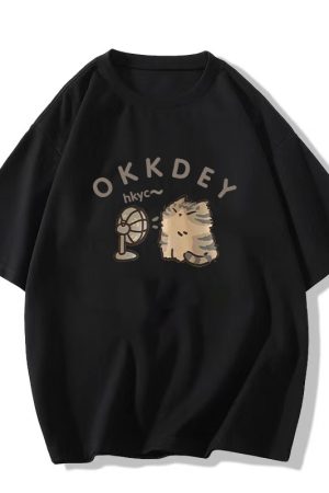 Plus-Size Cotton Short-Sleeve T-Shirt for Couples, Loose Fit with Drop Shoulder, Unique American Style, Casual Weekend Wear