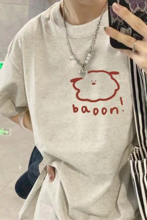 Plus Size Cotton Short Sleeve T-Shirt for Men and Women, American Retro Loose Fit Couples Tee, Casual Everyday Style