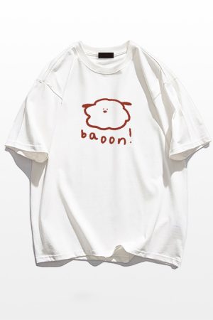 Plus Size Cotton Short Sleeve T-Shirt for Men and Women, American Retro Loose Fit Couples Tee, Casual Everyday Style