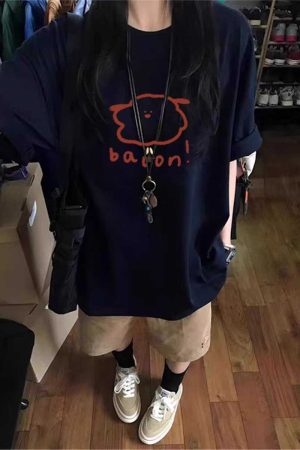 Plus Size Cotton Short Sleeve T-Shirt for Men and Women, American Retro Loose Fit Couples Tee, Casual Everyday Style