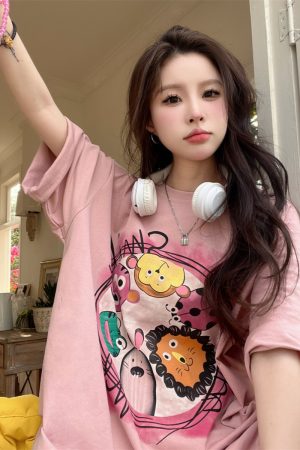 Plus Size European Style Oversized Cotton Short Sleeve T-Shirt for Women - Casual Loose Fit Mid-Length Top