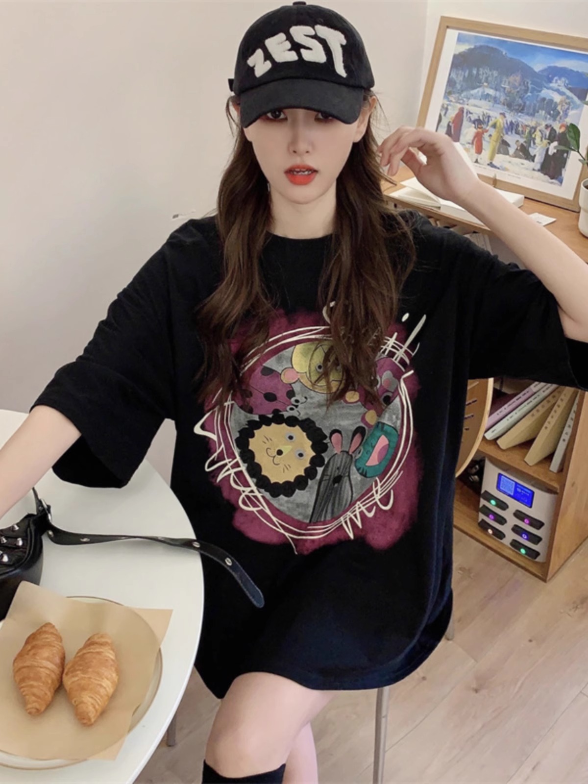 Plus Size European Style Oversized Cotton Short Sleeve T-Shirt for Women - Casual Loose Fit Mid-Length Top Plus Size European Style Oversized Cotton Short Sleeve T-Shirt for Women - Casual Loose Fit Mid-Length Top