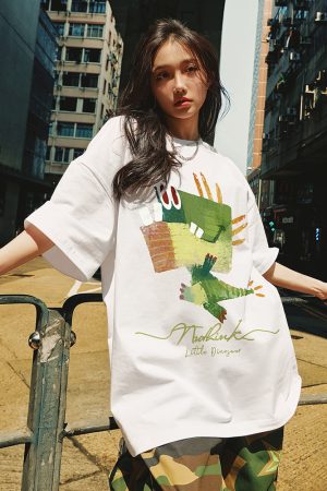 Plus Size Fun Cartoon Men's Trendy T-Shirt - Short Sleeve Summer Fashion for Big Size Men, 5-Point Sleeve Style