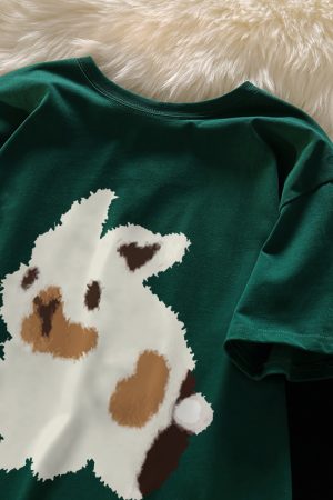 Plus Size Gray Floral Short Sleeve T-Shirt for Women - American Style Loose Fit Cotton Top for Summer Fashion