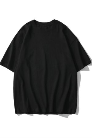 Plus Size Heavyweight Pure Cotton Short Sleeve T-Shirt for Women - Solid Color Unisex Base Tee, Perfect for Couple Outfits