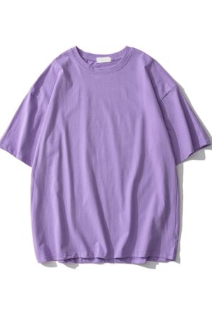 Plus Size Heavyweight Pure Cotton Short Sleeve T-Shirt for Women - Solid Color Unisex Base Tee, Perfect for Couple Outfits