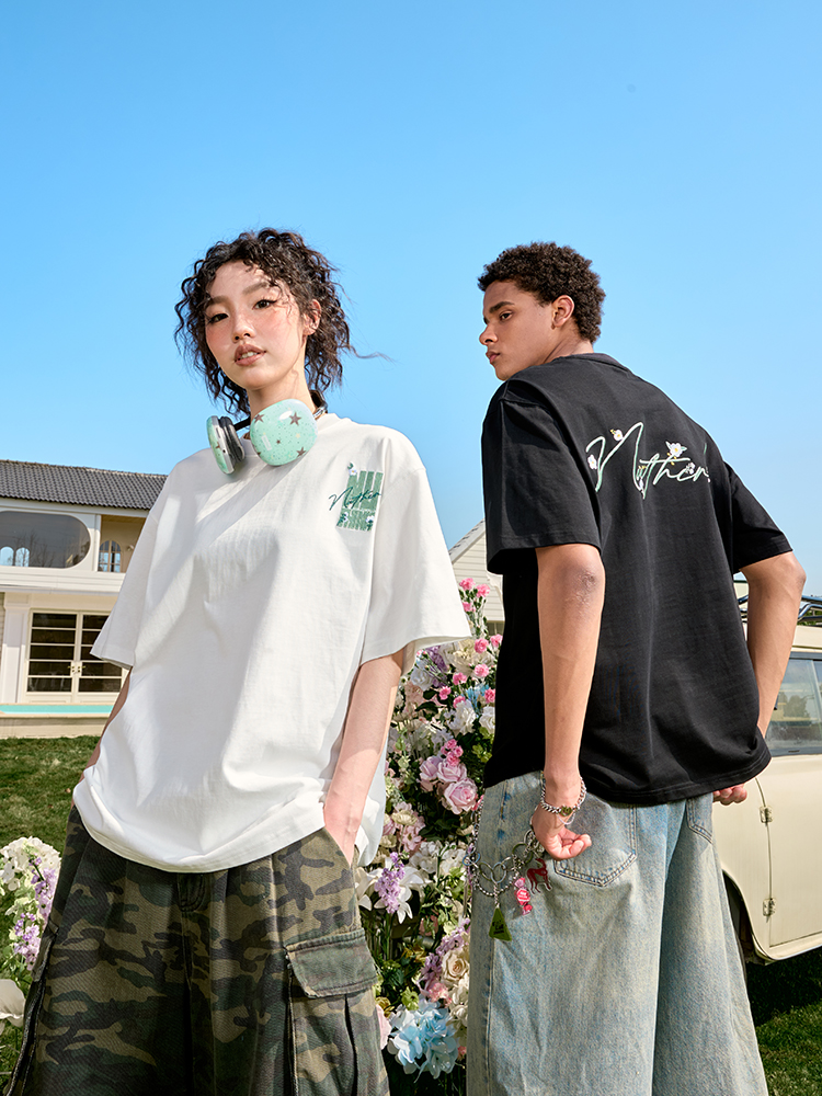 Plus Size Hip Hop Heavy Embroidery Short Sleeve T-Shirt - Letter Floral Trendy Unisex Loose Fit for Summer 2025 Plus Size Hip Hop Heavy Embroidery Short Sleeve T-Shirt - Letter Floral Trendy Unisex Loose Fit for Summer 2025