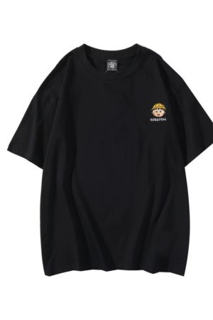 Plus Size Japanese Cartoon Chibi Maruko-chan Graphic T-Shirt for Couples - Soft Cotton Short Sleeve Tee