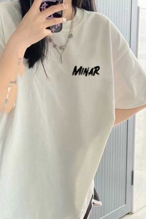 Plus Size Loose-Fit White Cotton Short Sleeve T-Shirt for Women - European Style American Retro Top