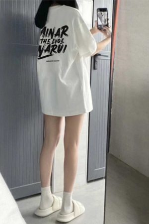 Plus Size Loose-Fit White Cotton Short Sleeve T-Shirt for Women - European Style American Retro Top