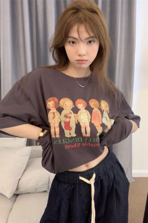 Plus Size Loose-Fitting Round Neck Cotton T-Shirt for Women - Summer Short Sleeve Casual Top for Students