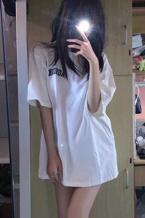 Plus-Size Oversized American-Style Pure Cotton Short Sleeve T-Shirt for Women - Casual Loose Fit Mid-Length Top