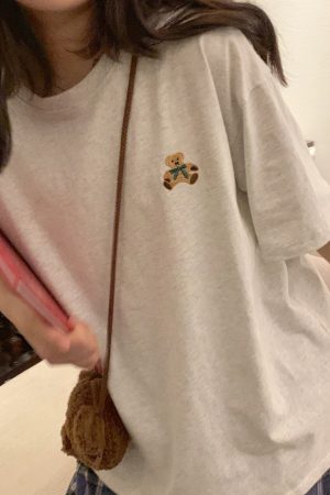 Plus Size Oversized Cotton Short Sleeve T-Shirt for Women, Loose Hong Kong Style Unisex Tee with Five-Point Sleeves, Casual Fashion