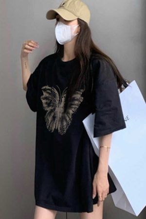 Plus Size Oversized Retro American Short Sleeve T-Shirt for Women - Trendy Loose Mid-Length Top