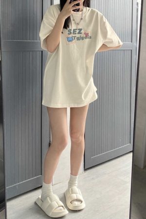 Plus Size Oversized Short Sleeve T-Shirt for Men and Women, Trendy Loose Fit Cotton Couple Top, Casual Streetwear