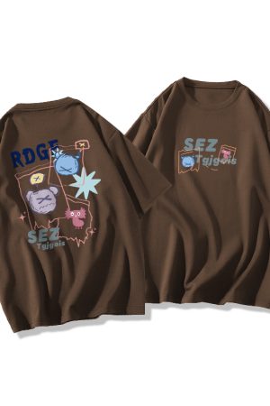 Plus Size Oversized Short Sleeve T-Shirt for Men and Women, Trendy Loose Fit Cotton Couple Top, Casual Streetwear