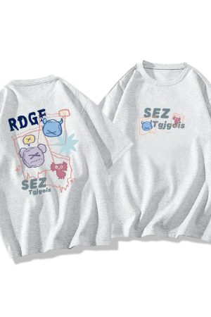 Plus Size Oversized Short Sleeve T-Shirt for Men and Women, Trendy Loose Fit Cotton Couple Top, Casual Streetwear