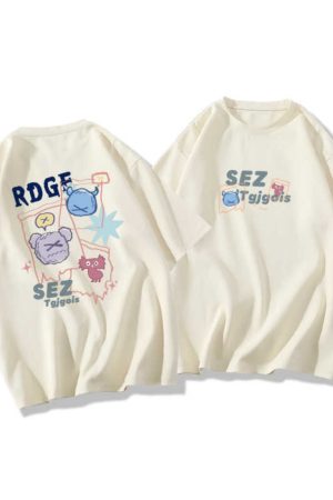 Plus Size Oversized Short Sleeve T-Shirt for Men and Women, Trendy Loose Fit Cotton Couple Top, Casual Streetwear