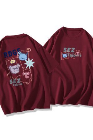 Plus Size Oversized Short Sleeve T-Shirt for Men and Women, Trendy Loose Fit Cotton Couple Top, Casual Streetwear