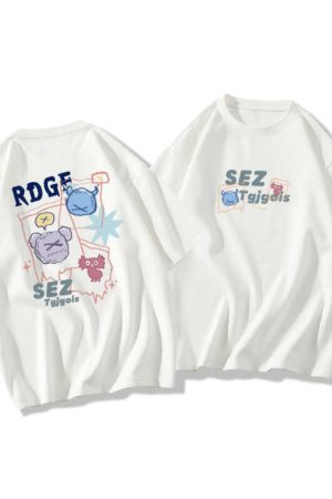 Plus Size Oversized Short Sleeve T-Shirt for Men and Women, Trendy Loose Fit Cotton Couple Top, Casual Streetwear