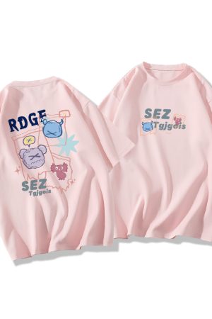 Plus Size Oversized Short Sleeve T-Shirt for Men and Women, Trendy Loose Fit Cotton Couple Top, Casual Streetwear