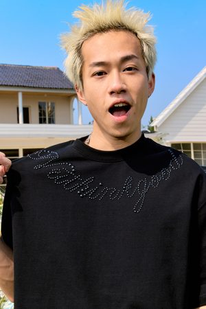 Plus Size Rhinestone Letter Short Sleeve T-Shirt for Men - American Vintage Trendy Heavyweight 90s Style 2025 Collection