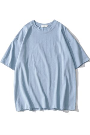 Plus-Size Solid Color Oversized Short-Sleeve T-Shirt for Men and Women - Casual Loose-Fit Basic Tee