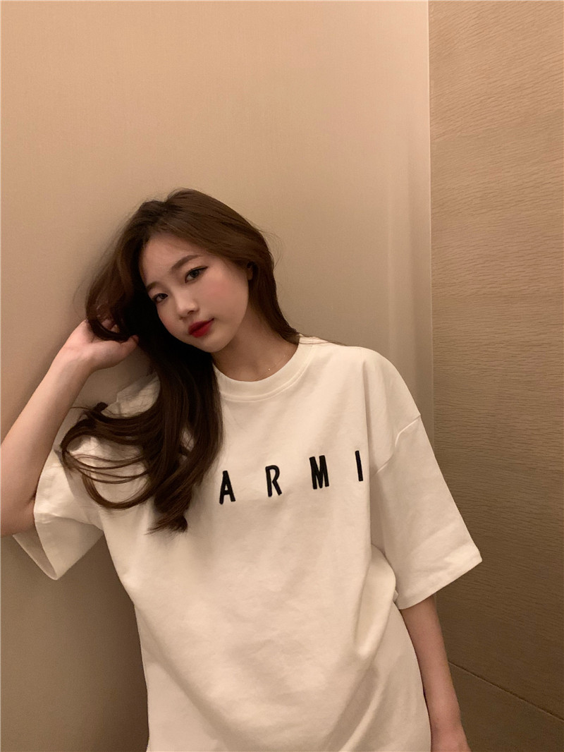 Plus Size Trendy White Cotton Short Sleeve T-Shirt for Women, Korean Style Loose Fit Mid-Length Top for Students Plus Size Trendy White Cotton Short Sleeve T-Shirt for Women, Korean Style Loose Fit Mid-Length Top for Students