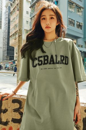 Plus Size Vintage Letter Short Sleeve T-Shirt - Trendy Heavyweight Unisex for Summer 2025 - Cool Feel American Style