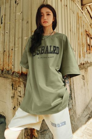 Plus Size Vintage Letter Short Sleeve T-Shirt - Trendy Heavyweight Unisex for Summer 2025 - Cool Feel American Style