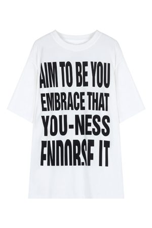 Plus Size Women's American Retro Letter Print Short Sleeve T-Shirt - Loose Fit Cotton Streetwear Top