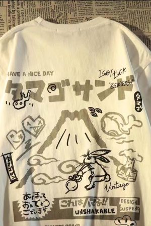 Plus-Size Women's Japanese-Style Loose Retro Cotton Short Sleeve T-Shirt for Couples - Casual Vintage Fashion