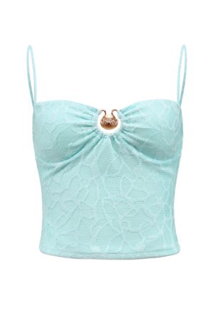Princess Jasmine-Inspired Shell Lace Slim Fit Bodycon Dress with Camisole and Chest Pads - Y2K Fashion