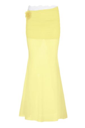 Pure Desire Blue Floral Mesh Lace Spliced Bodycon Skirt - Summer Vacation Style, Three-Dimensional Design, Trendy Y2K Fashion