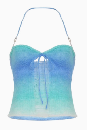 Pure Desire Blue Floral Mesh Lace Spliced Bodycon Skirt - Summer Vacation Style, Three-Dimensional Design, Trendy Y2K Fashion