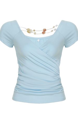 Pure Desire Blue Floral Mesh Lace Spliced Bodycon Skirt - Summer Vacation Style, Three-Dimensional Design, Trendy Y2K Fashion