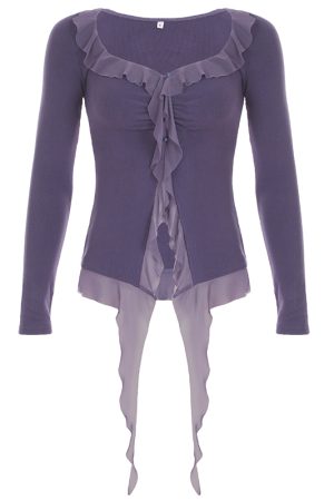 Purple Charm Printed Irregular Hem Mermaid Long Skirt with Elegant Neck Tie Top Set - Y2K Inspired Fashion Outfit